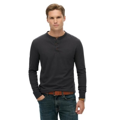 тениска,мъжки,тениски,дамски,тениски,superdry,classic,essential,grandad,long,sleeve,t,shirt,grey,(dark,charcoal)