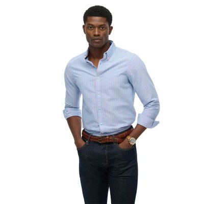 риза,с,дълъг,ръкав,мъжки,ризи,superdry,classic,oxford,long,sleeve,shirt,blue,(french,blue,stripe,coral)