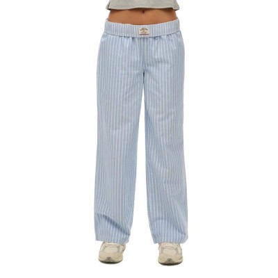панталони,дамски,панталони,superdry,cotton,stripe,elastic,pants,blue,(broker,blue,stripe)