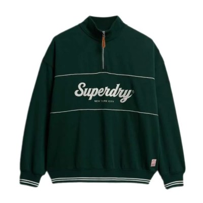 блуза,дамски,блузи,superdry,country,club,loose,half,zip,sweatshirt,green,(enamel,green)