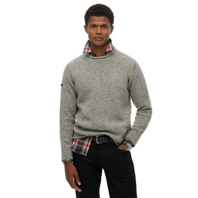 блуза,мъжки,пуловери,superdry,donegal,sweater,grey,(grey,donegal)