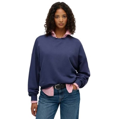 блуза,дамски,блузи,superdry,essential,logo,gd,relax,crew,sweatshirt,blue,(mariner,navy)