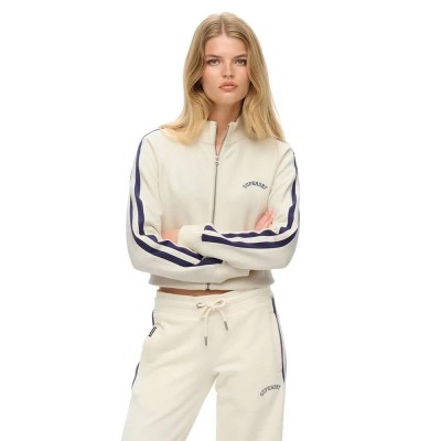 блуза,дамски,блузи,superdry,essential,logo,track,full,zip,sweatshirt,white,(desert,bone,off,white)