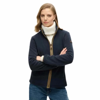 поларена,блуза,дамски,блузи,superdry,estate,fleece,full,zip,sweatshirt,eclipse,navy,(blue)