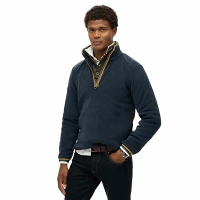 поларена,блуза,мъжки,пуловери,superdry,estate,fleece,half,zip,sweater,eclipse,navy,(blue)
