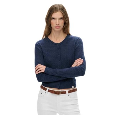 жилетка,дамски,пуловери,дамски,плетени,дрехи,superdry,micro,cable,cardigan,richest,navy,(blue)