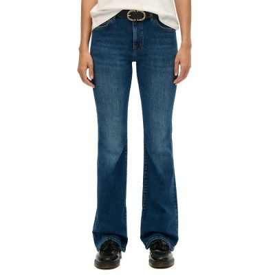 дънки,дамски,панталони,superdry,mid,rise,flare,jeans,blue,(deep,indigo,denim)