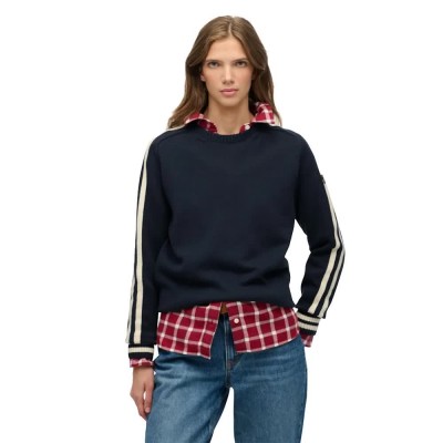 блуза,дамски,пуловери,дамски,плетени,дрехи,superdry,relaxed,stripe,knitted,sweater,blue,(deep,navy,natural,white)