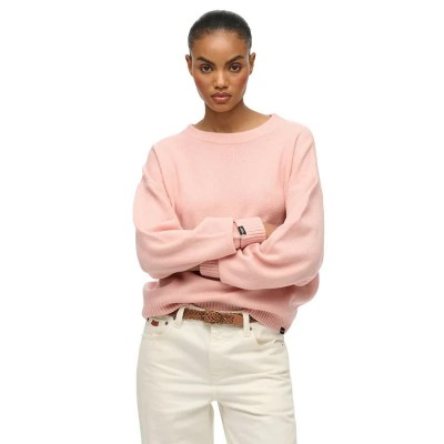 блуза,дамски,пуловери,дамски,плетени,дрехи,superdry,slouchy,crew,neck,sweater,pink,(dull,pink,twist)