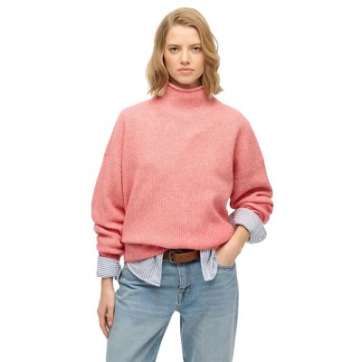 блуза,дамски,пуловери,дамски,плетени,дрехи,superdry,slouchy,high,neck,sweater,dry,red,twist