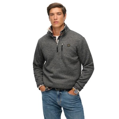поларена,блуза,мъжки,пуловери,superdry,storm,fleece,half,zip,sweatshirt,storm,charcoal,grey,slub