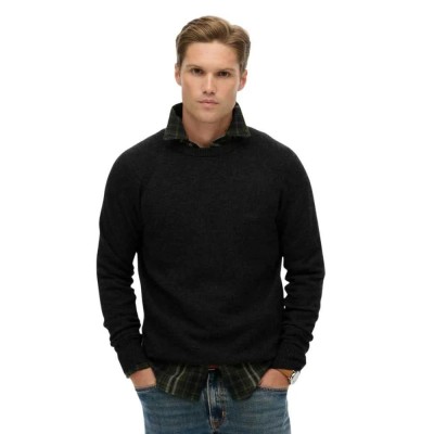 блуза,мъжки,пуловери,superdry,wool,blend,sweater,black,(midnight,charcoal,marl)
