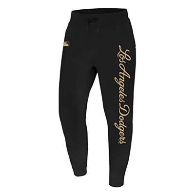 анцуг,мъжки,панталони,47,mlb,los,angeles,dodgers,gold,foil,burnside,sweat,pants,jet,black,(black)