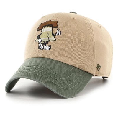 шапка,всички,шапки,47,mlb,philadelphia,phillies,cartoon,icon,clean,up,cap,khaki