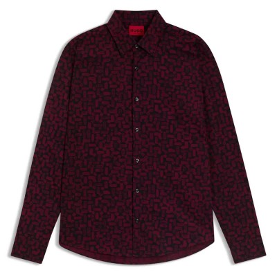 мъжки,ризи,hugo,ermo,shirt,dark,red