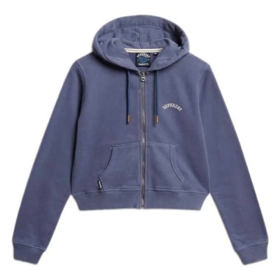 блуза,дамски,блузи,superdry,essential,logo,cropped,full,zip,sweatshirt,mariner,navy,(blue)