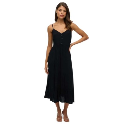 рокля,дамски,поли,и,рокли,superdry,half,button,tiered,sleeveless,midi,dress,black,(black)