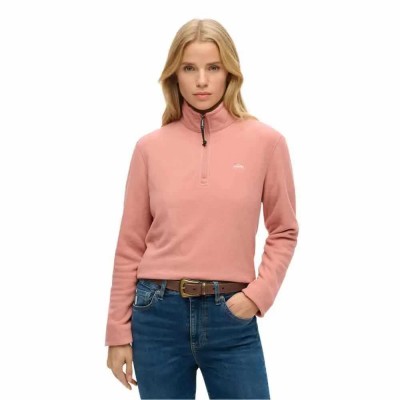 поларена,блуза,дамски,блузи,superdry,polar,fleece,crop,half,zip,sweatshirt,ash,rose,(pink)