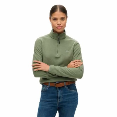 поларена,блуза,дамски,блузи,superdry,polar,fleece,half,zip,sweatshirt,laurel,khaki,(green)
