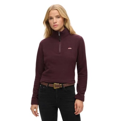 поларена,блуза,дамски,блузи,superdry,polar,fleece,half,zip,sweatshirt,smoky,aubergine,(purple)
