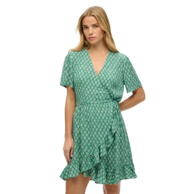 рокля,дамски,поли,и,рокли,superdry,printed,mini,wrap,short,sleeve,short,dress,floral,block,green,(green)