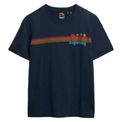 тениска,дамски,тениски,superdry,rainbow,stripe,short,sleeve,t,shirt,eclipse,navy,(blue)