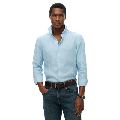 риза,с,дълъг,ръкав,мъжки,ризи,superdry,sd,embroidered,vacation,linen,long,sleeve,shirt,blue,(sea,blue,chambray)