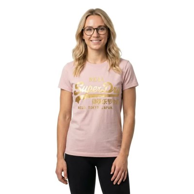 тениска,мъжки,тениски,дамски,тениски,superdry,vintage,logo,metallic,short,sleeve,t,shirt,pink,(soft,pink)