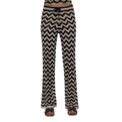 панталони,дамски,панталони,superdry,zigzag,knit,wide,pants,navy,gold,zigzag,(brown)