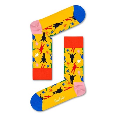 чорапи,мъжки,чорапи,happy,socks,beatles,helping,hands,long,socks,multicolor,(yellow)
