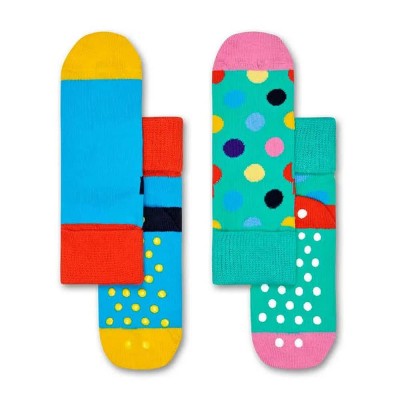 детски,чорапи,детски,чорапи,happy,socks,big,dot,anti,slip,kid,socks,2,pairs,multicolor,(blue)