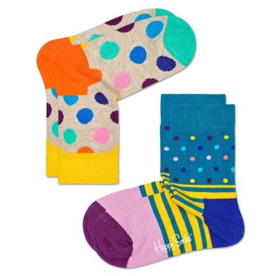 чорапи,детски,чорапи,happy,socks,big,dot,line,socks,2,pairs,multicolor