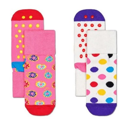 чорапи,детски,чорапи,happy,socks,donut,anti,slip,socks,2,pairs,multicolor,(white,pink)