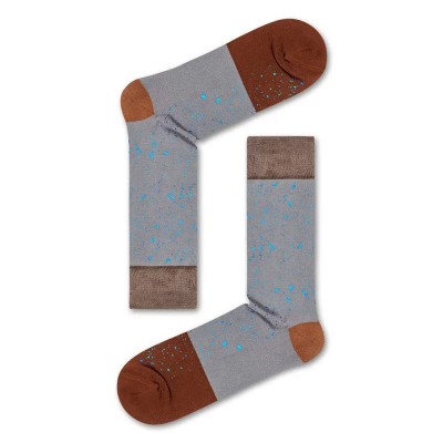 чорапи,мъжки,чорапи,happy,socks,dressed,stars,gray,and,brown,long,socks,multicolor,(grey)