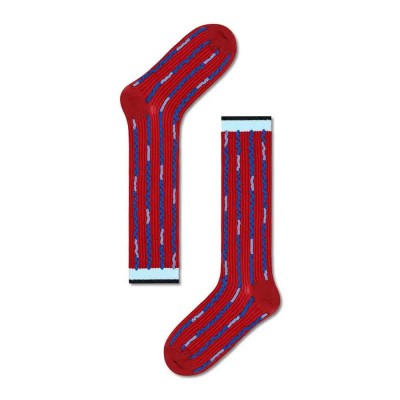 чорапи,мъжки,чорапи,happy,socks,eliza,mid,high,long,socks,multicolor,(red)