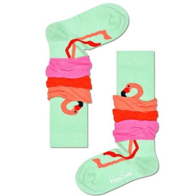 чорапи,детски,чорапи,happy,socks,flamingo,knee,high,socks,multicolor,(green)