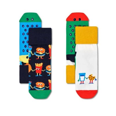 чорапи,детски,чорапи,happy,socks,food,friends,anti,slip,socks,2,pairs,multicolor