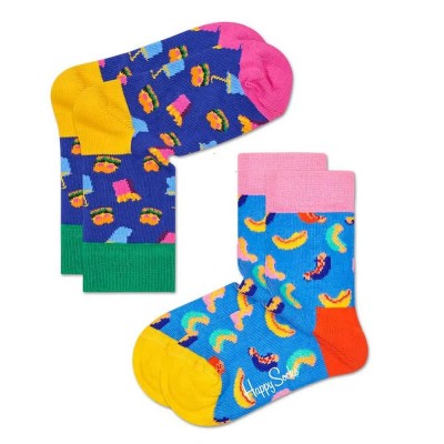 чорапи,детски,чорапи,happy,socks,hamburger,socks,2,pairs,multicolor,(blue)