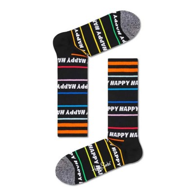 чорапи,мъжки,чорапи,happy,socks,happy,line,thin,crew,black,long,socks,multicolor,(black)