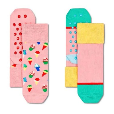 чорапи,детски,чорапи,happy,socks,ice,cream,anti,slip,socks,2,pairs,multicolor,(pink)
