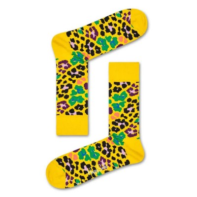 чорапи,мъжки,чорапи,happy,socks,multi,leopard,design,yellow,leopard,long,socks,multicolor,(yellow)