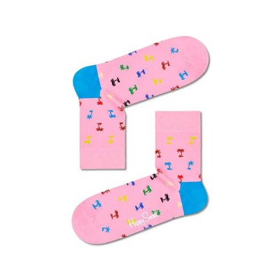 чорапи,мъжки,чорапи,happy,socks,palm,1,2,crew,socks,pink,(multicolor)