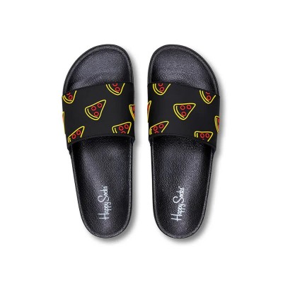 джапанки,мъжки,джапанки,и,чехли,happy,socks,pool,slider,pizza,slice,flip,flops,multicolor,(black)