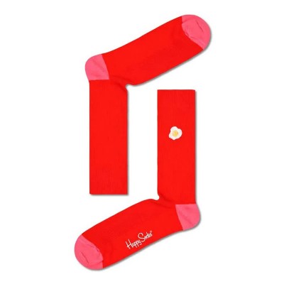 чорапи,мъжки,чорапи,happy,socks,ribbed,embroidery,egg,long,socks,multicolor,(red)