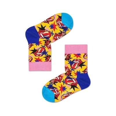 чорапи,детски,чорапи,happy,socks,rolling,stones,socks,red,(yellow)