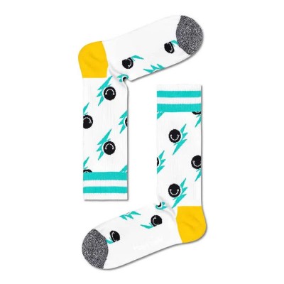 чорапи,мъжки,чорапи,happy,socks,smile,flash,crew,white,long,socks,multicolor,(white)