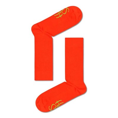 чорапи,мъжки,чорапи,happy,socks,solid,logo,rib,crew,long,socks,multicolor,(orange)