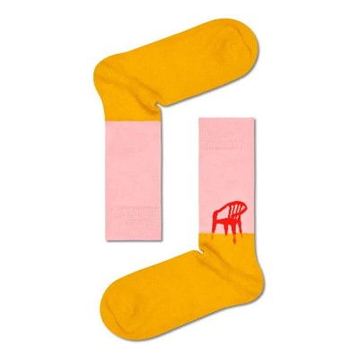 чорапи,мъжки,чорапи,happy,socks,sunday,funday,socks,yellow,pink,(multicolor)