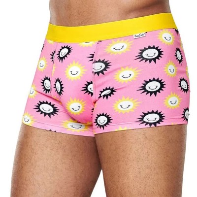 чорапи,мъжко,бельо,happy,socks,sunny,smile,boxers,yellow,pink,(pink)