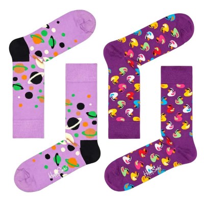 чорапи,мъжки,чорапи,happy,socks,the,milky,way,and,rubber,long,socks,2,pairs,multicolor,(purple,pink)